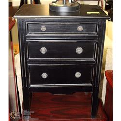 SHOWHOME BLACK 3 DRAWER END TABLE