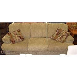 FABRIC SOFA  WITH THROW CUSHIONS.