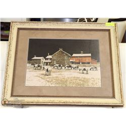 "GYPSIES AT NIGHT" RUSTIC FRAMED PRINT BY PETER