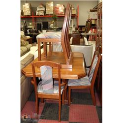 OAK TABLE & 6 CHAIRS.41"X65"X30"H