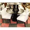 Image 1 : SHOWHOME BLACK PEDESTAL TABLE AND 4 CHAIRS SOLD