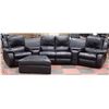 Image 1 : 5PC LEATHER SOFA WITH CONSOLE CUP HOLDERS &