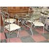 Image 1 : ROUND GLASS & METAL  DINING TABLE WITH 4 CHAIRS
