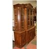 Image 2 : GLASS AND WOOD CARVED CHINA CABINET (2PC)