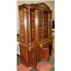 Image 3 : GLASS AND WOOD CARVED CHINA CABINET (2PC)