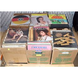 6 BOXES OF ASSORTED RECORDS.