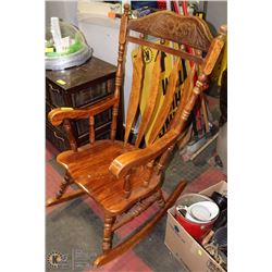CARVED WOOD ROCKING CHAIR