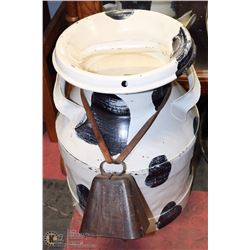 CREAM CAN WITH COW BELL
