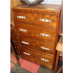WOOD 4 DRAWER DRESSER