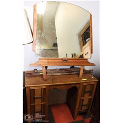 VINTAGE WOOD VANITY WITH MIRROR ON CHOICE