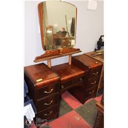VINTAGE WOOD VANITY WITH MIRROR ON CHOICE
