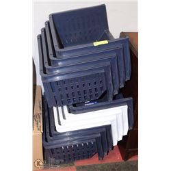 GROUP OF 11 JUMBO STACKING BASKETS