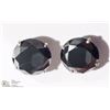 Image 1 : 42) 14K WHITE GOLD BLACK DIAMOND STUD EARRINGS