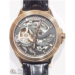 47) STUHRLING AUTOMATIC GENUINE LEATHER WATCH