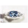 Image 1 : 48) 14K WHITE GOLD TANZANITE AND DIAMOND RING