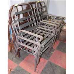 GROUP OF 6 PATIO CHAIRS NO CUSHIONS