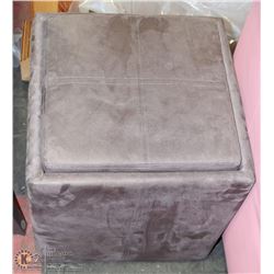 GREY  SUEDE LIKE  OTTOMAN
