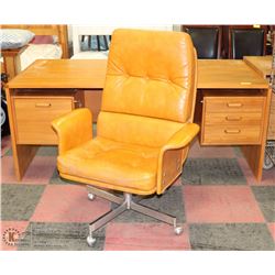 TEAK WOOD DESK WITH CHAIR