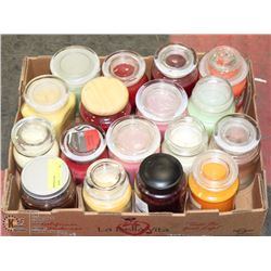 LARGE FLAT OF ASSORTED SCENTED CANDLES , ALL NEW