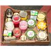 Image 1 : LARGE FLAT OF ASSORTED SCENTED CANDLES , ALL NEW