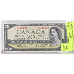 1954 CANADIAN $20.00 DEVILS FACE BILL.