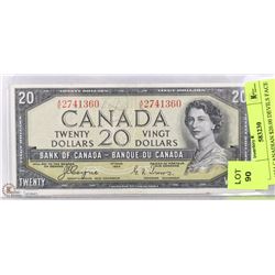 1954 CANADIAN $20.00 DEVILS FACE BILL.