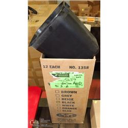 CASE OF 12 NEW PERSONAL GARBAGE CANS