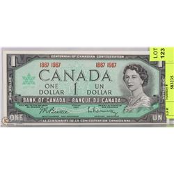 CANADIAN CENTENNIAL $1.00 BILL.