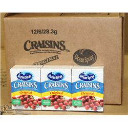 CASE WITH 72 PKS OF OCEAN SPRAY CRAISINS