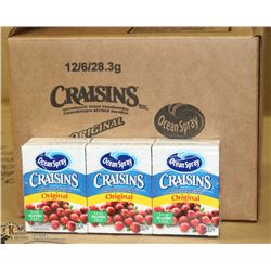 CASE WITH 72 PKS OF OCEAN SPRAY CRAISINS