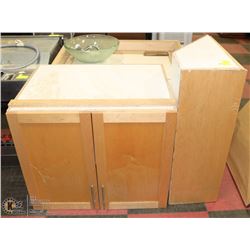 2 DOUBLE CABINETS  WITH CORNER CABINET