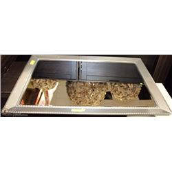 LARGE CHROME FRAMED MIRROR 29"X42"