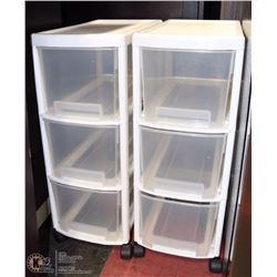 LOT OF 2- 3 DRAWER ORGANIZERS