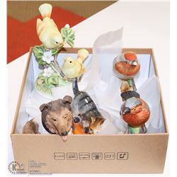 ASSORTED BIRDS, DOG , CAT AND MUSICAL BIRD