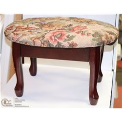 10 INCH WOOD FOOT STOOL WITH  STORAGE SPACE.