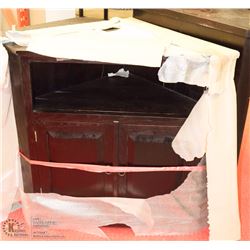 WOOD CORNER ENTERTAINMENT CENTER 38"X24"X36"H