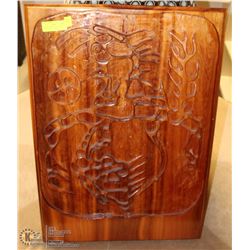 OJIBWAY ARTIST JOHN LAFORD CARVED WOOD " GIVING