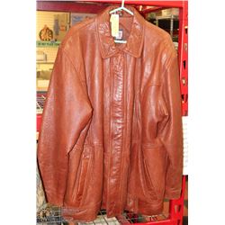 LEATHER GREG BELL SIZE LARGE MENS BROWN LEATHER