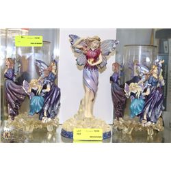 PAIR OF FAIRY CANDLE HOLDERS WITH ORNAMENT