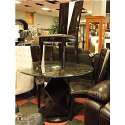 GLASSTOP TABLE WITH 3 CHAIRS
