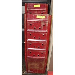 SET OF 2 RED METAL CAR RAMPS