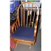 Image 1 : WOOD GLIDER ROCKER WITH BLUE CUSHION