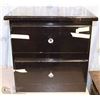 Image 1 : 2 DRAWER BLACK PAINTED WOOD NIGHT STAND 17X22X21.5