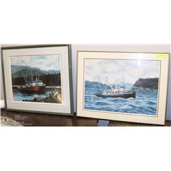 2 WEST COAST TUGBOAT PRINTS DUCKS UNLIMITED W/ COA