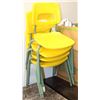 Image 1 : LOT OF 4 YELLOW KIDS CHAIRS.
