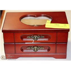 WALNUT FINISH JEWELLERY BOX
