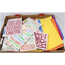 LARGE FLAT OF ART AND SCRAP BOOKING SUPPLIES