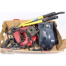 FLAT W/ SKILSAW , BOLT CUTTERS, VACUUM. CHIZEL.