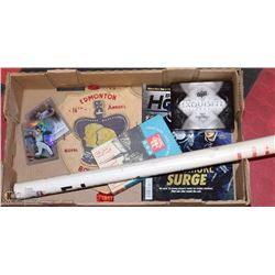BOX OF COLLECTIBLES INCL 1939 EDMONTON BOYS &