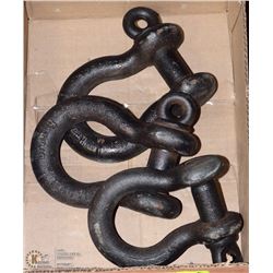 LOT OF 3 HEAVY DUTY SHACKELS SIZE 1-1/8